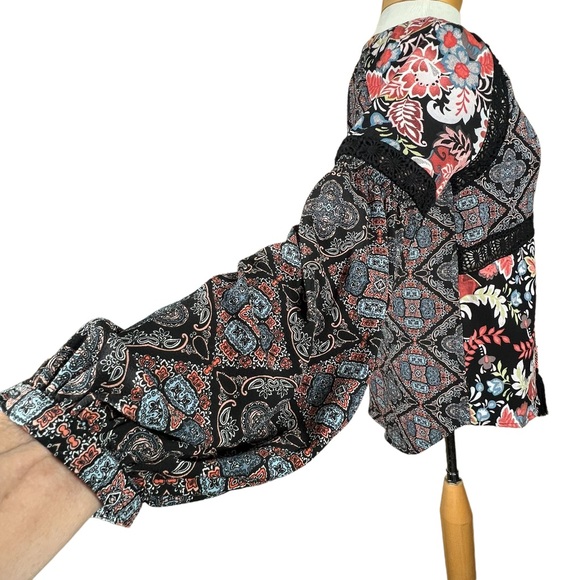 Ban Jara Women’s Boho Top With Statement Sleeves & Beaded Tassel Ties XS - Picture 7 of 15